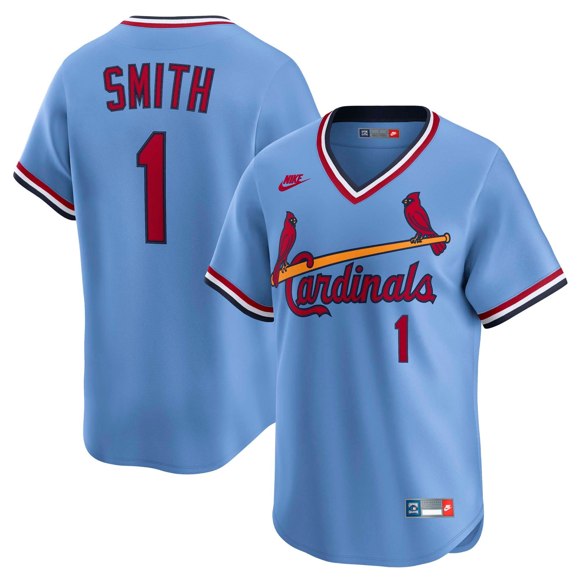 Men's St. Louis Cardinals Ozzie Smith Nike Blue Throwback Cooperstown Collection Limited Jersey - 2