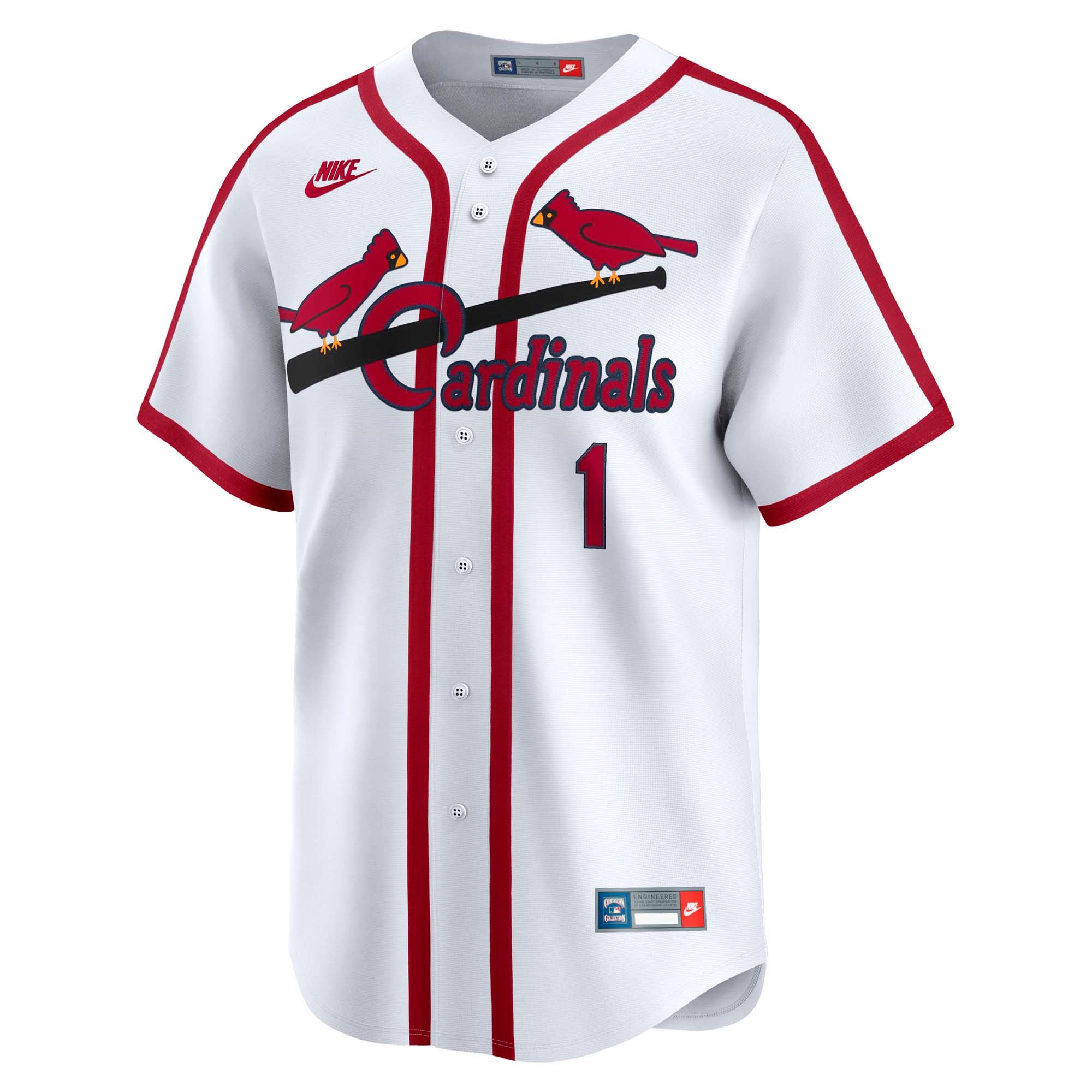 Men's St. Louis Cardinals Ozzie Smith Nike White Throwback Cooperstown Collection Limited Jersey - 3