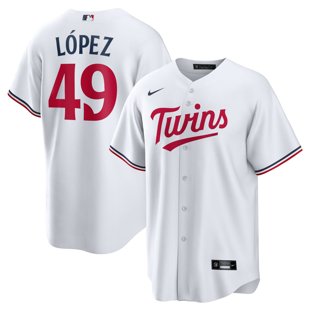 Men's Minnesota Twins Pablo López Nike White Home Replica Player Jersey