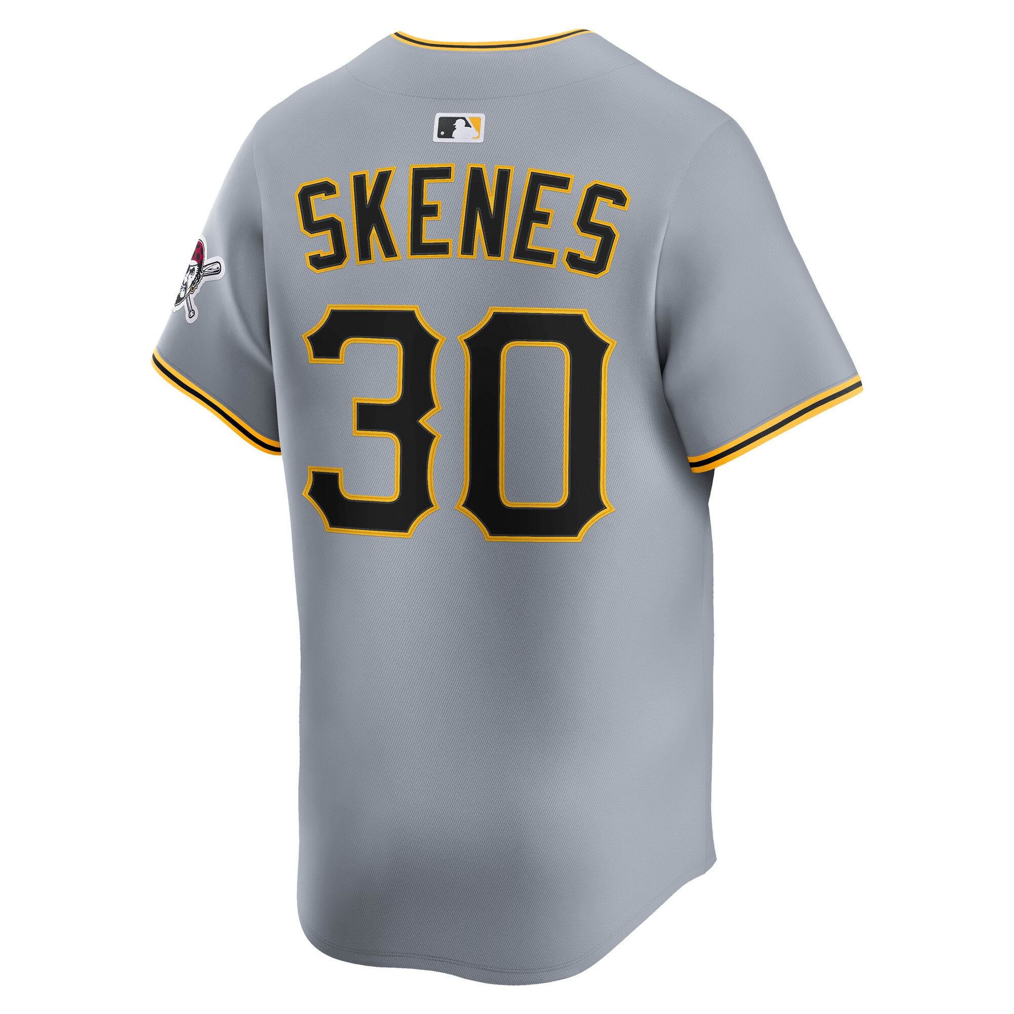 Men's Pittsburgh Pirates Paul Skenes Nike Gray Road Limited Player Jersey - 4