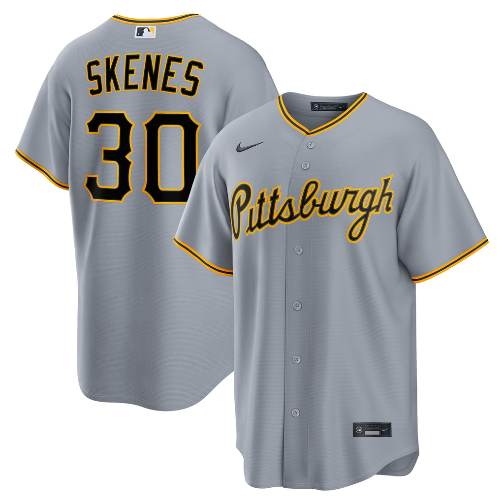 Men's Pittsburgh Pirates Paul Skenes Nike Gray Road Replica Jersey - 2