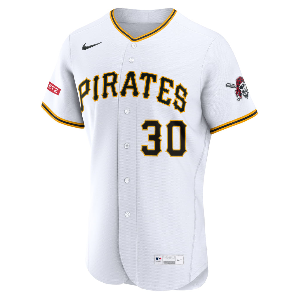Men's Pittsburgh Pirates Paul Skenes Nike White Home Authentic Sponsor Patch Jersey - 3