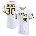 Men's Pittsburgh Pirates Paul Skenes Nike White Home Authentic Sponsor Patch Jersey