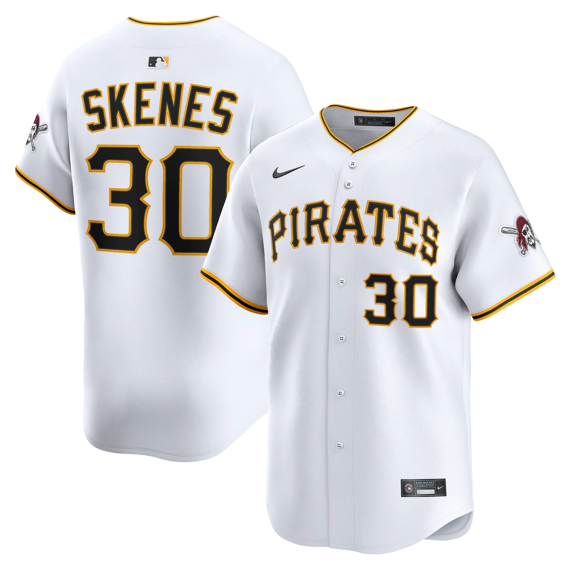 Men's Pittsburgh Pirates Paul Skenes Nike White Home Limited Player Jersey