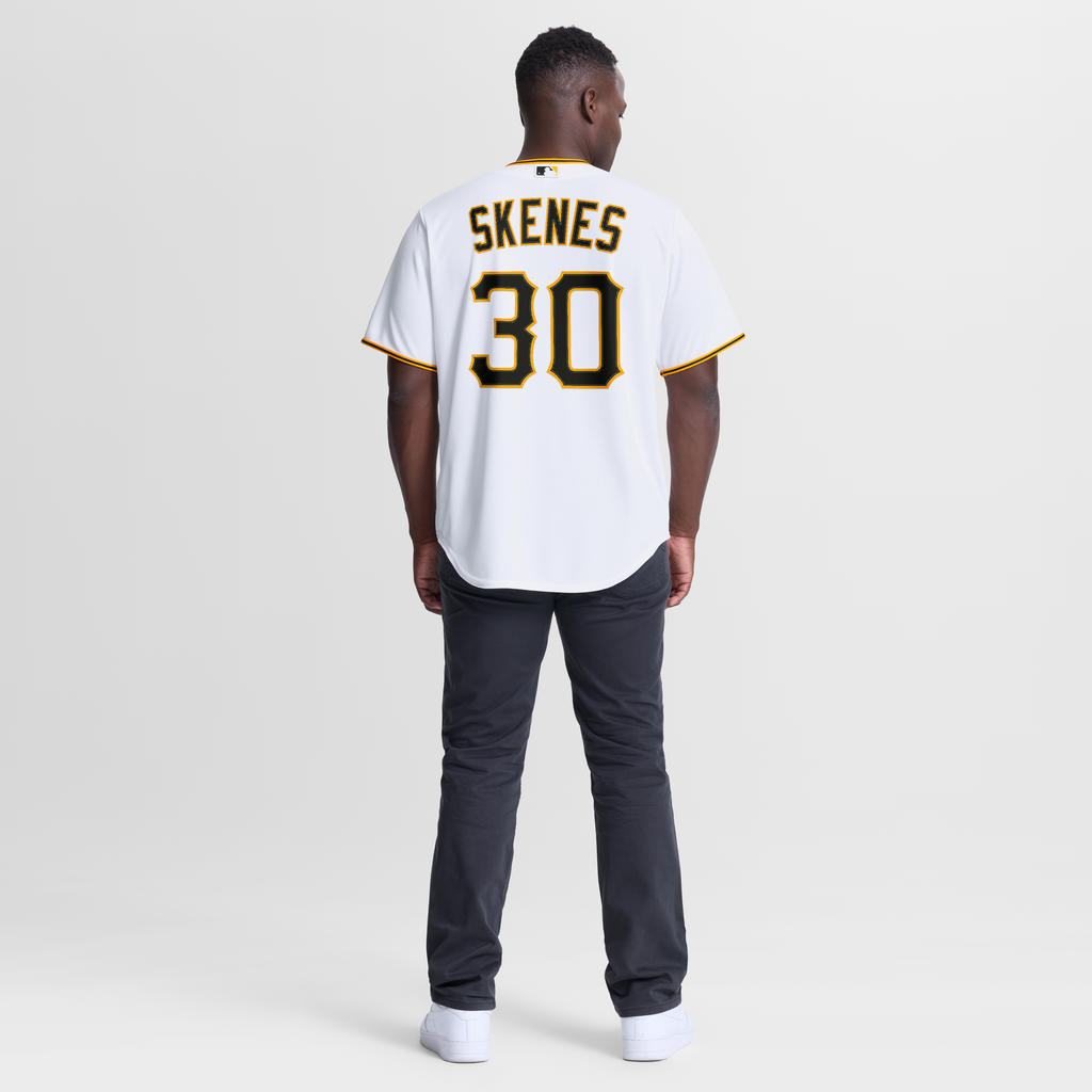 Men's Pittsburgh Pirates Paul Skenes Nike White Home Replica Jersey - 6