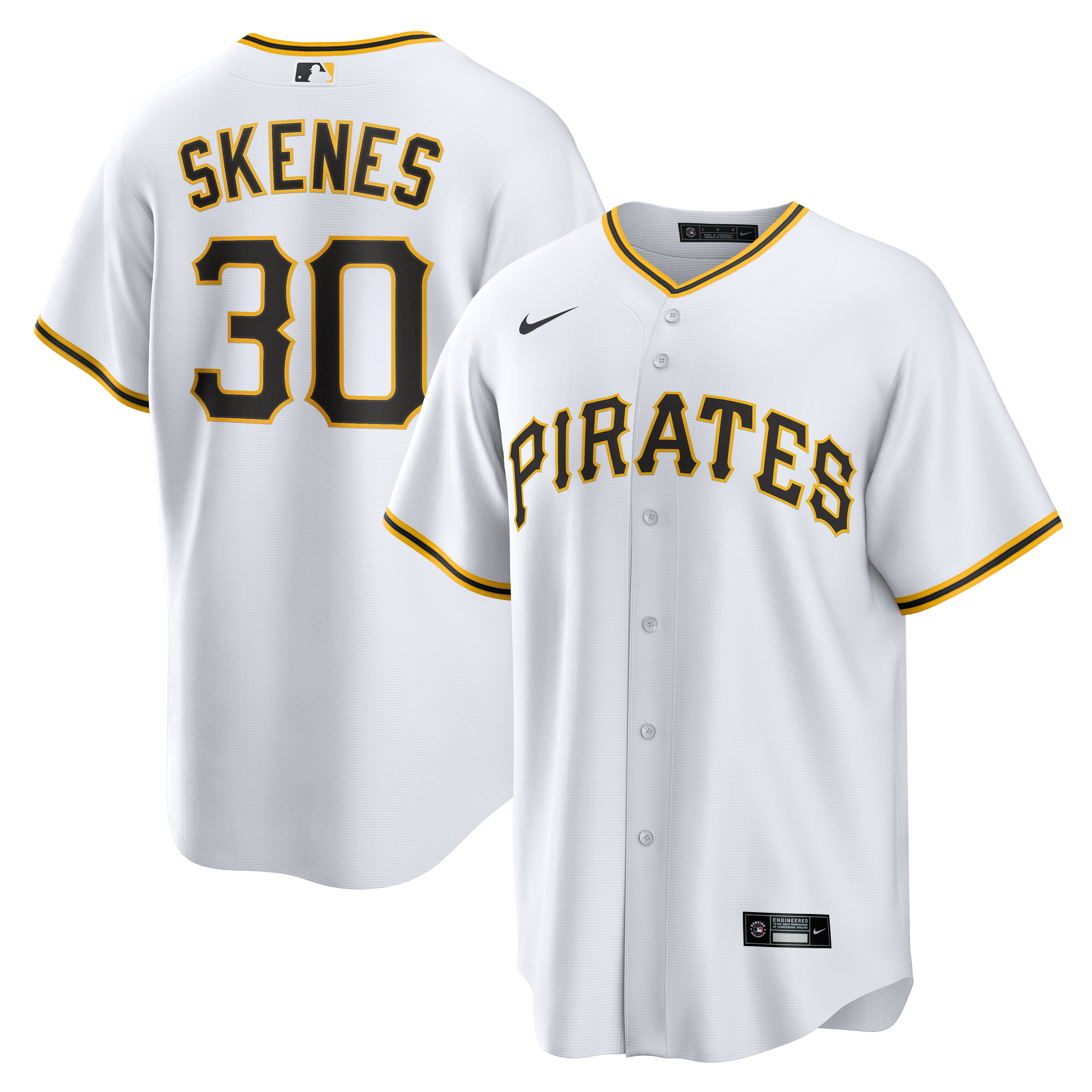Men's Pittsburgh Pirates Paul Skenes Nike White Home Replica Player Jersey - 2