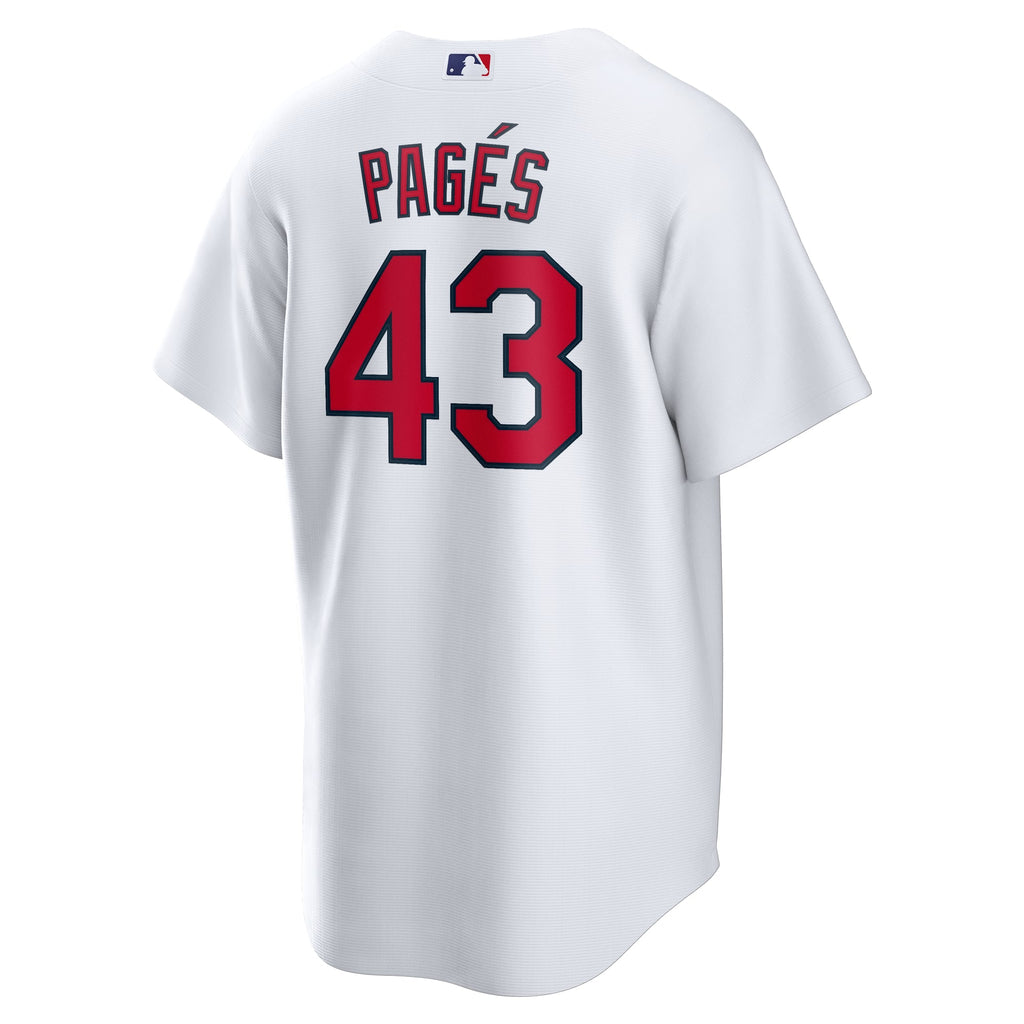 Men's St. Louis Cardinals Pedro Pagés Nike White Home Replica Jersey - 4