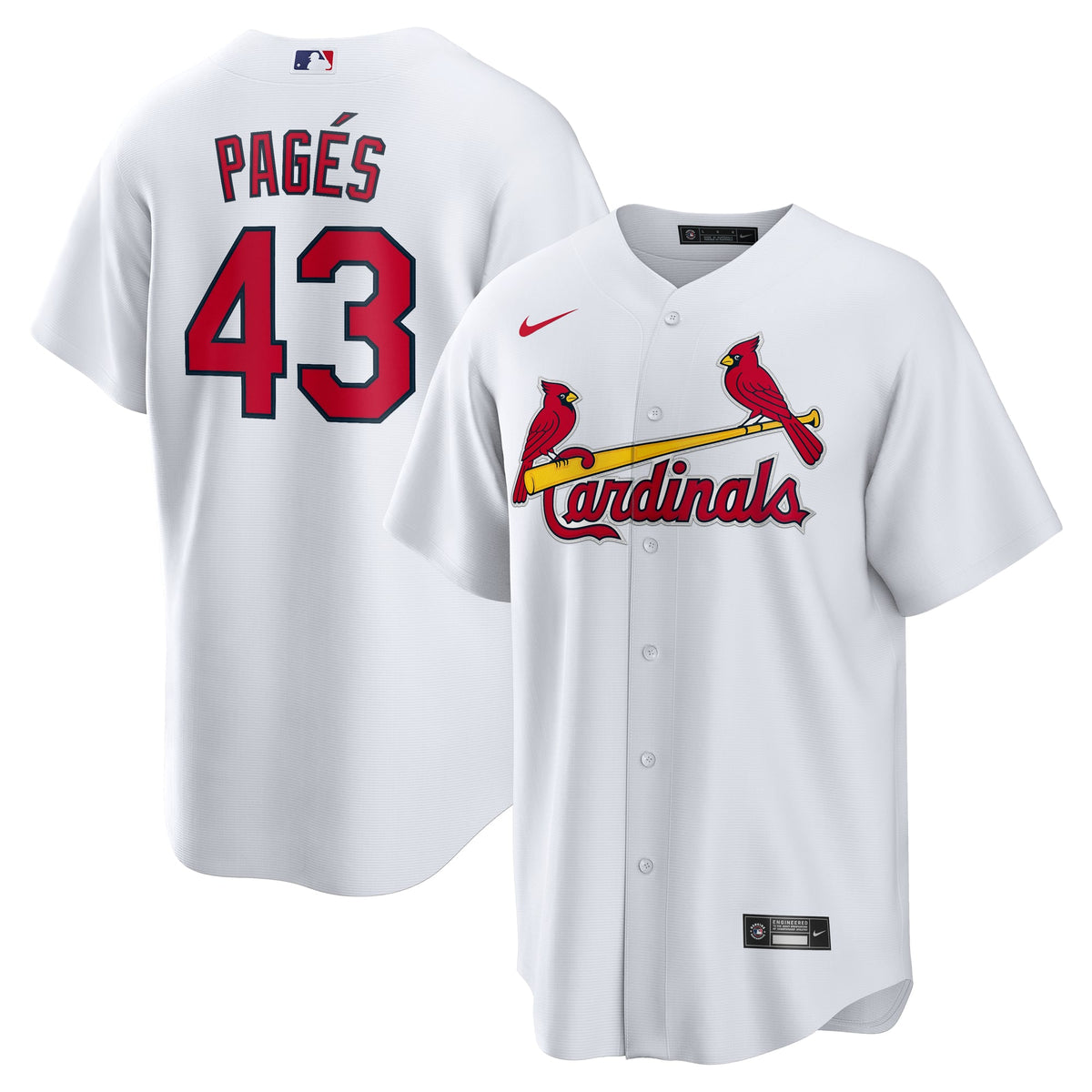 Men's St. Louis Cardinals Pedro Pagés Nike White Home Replica Jersey