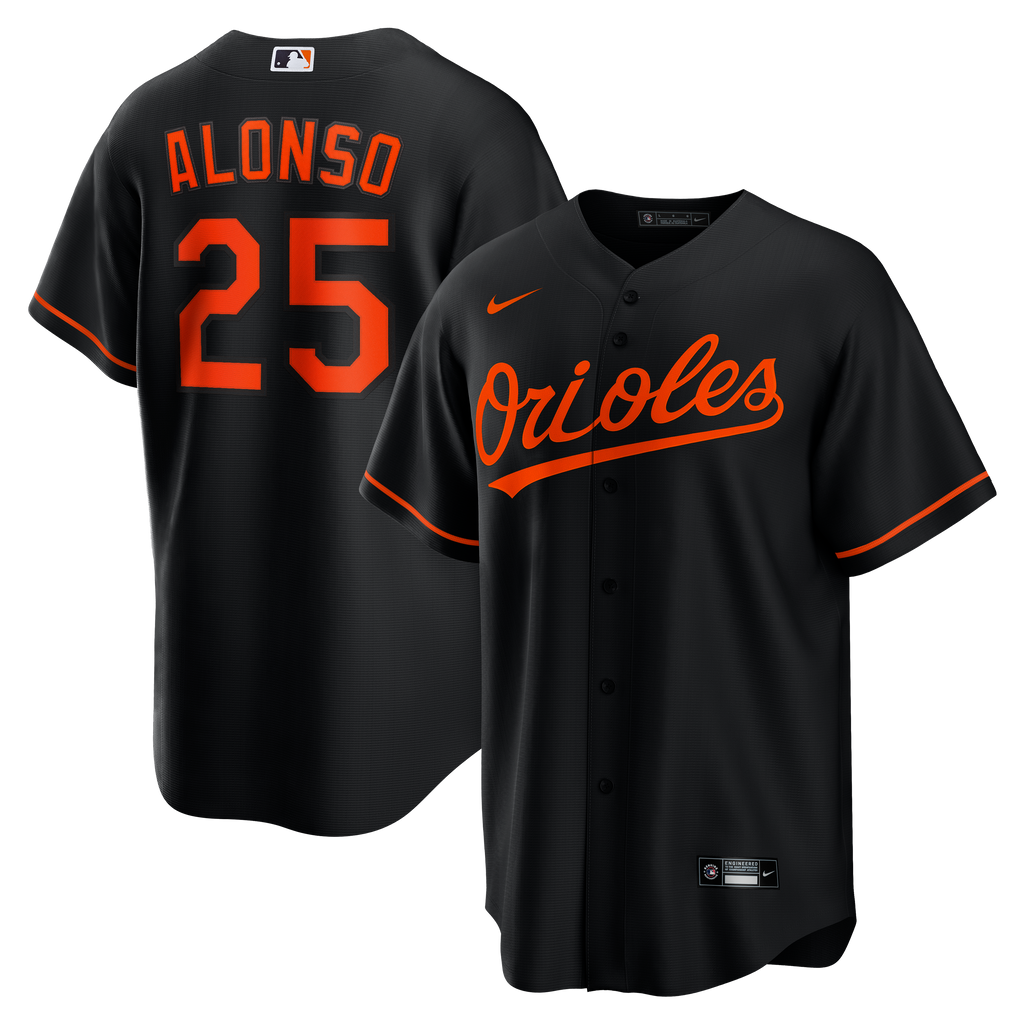 Men's Baltimore Orioles Pete Alonso Nike Black Alternate Replica Jersey
