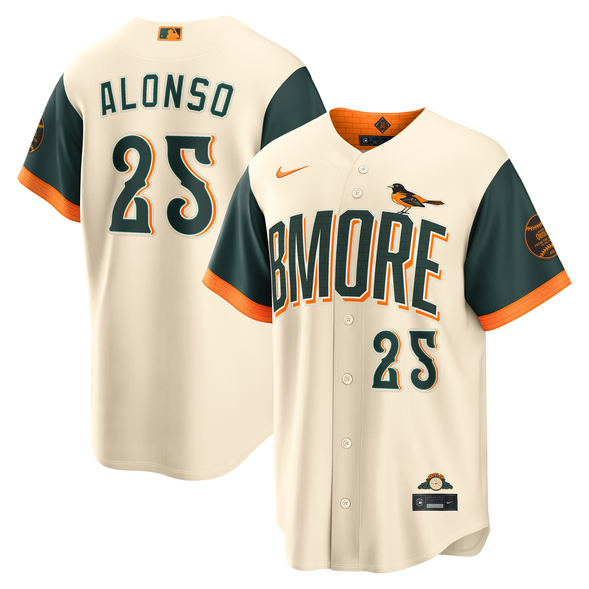 Men's Baltimore Orioles Pete Alonso Nike Cream 2026 City Connect Stadium Jersey