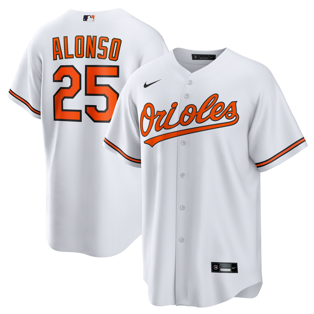 Men's Baltimore Orioles Pete Alonso Nike White Home Replica Jersey - 2