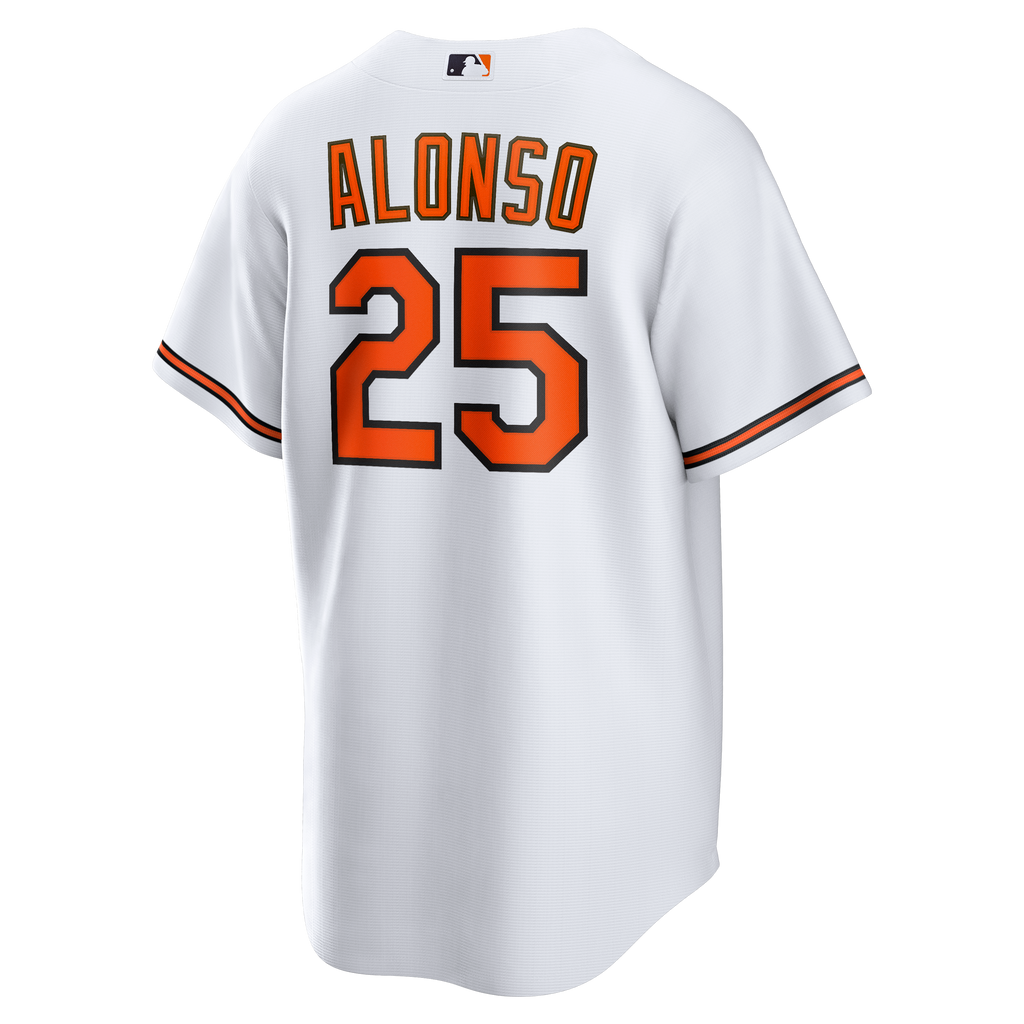 Men's Baltimore Orioles Pete Alonso Nike White Home Replica Jersey - 4