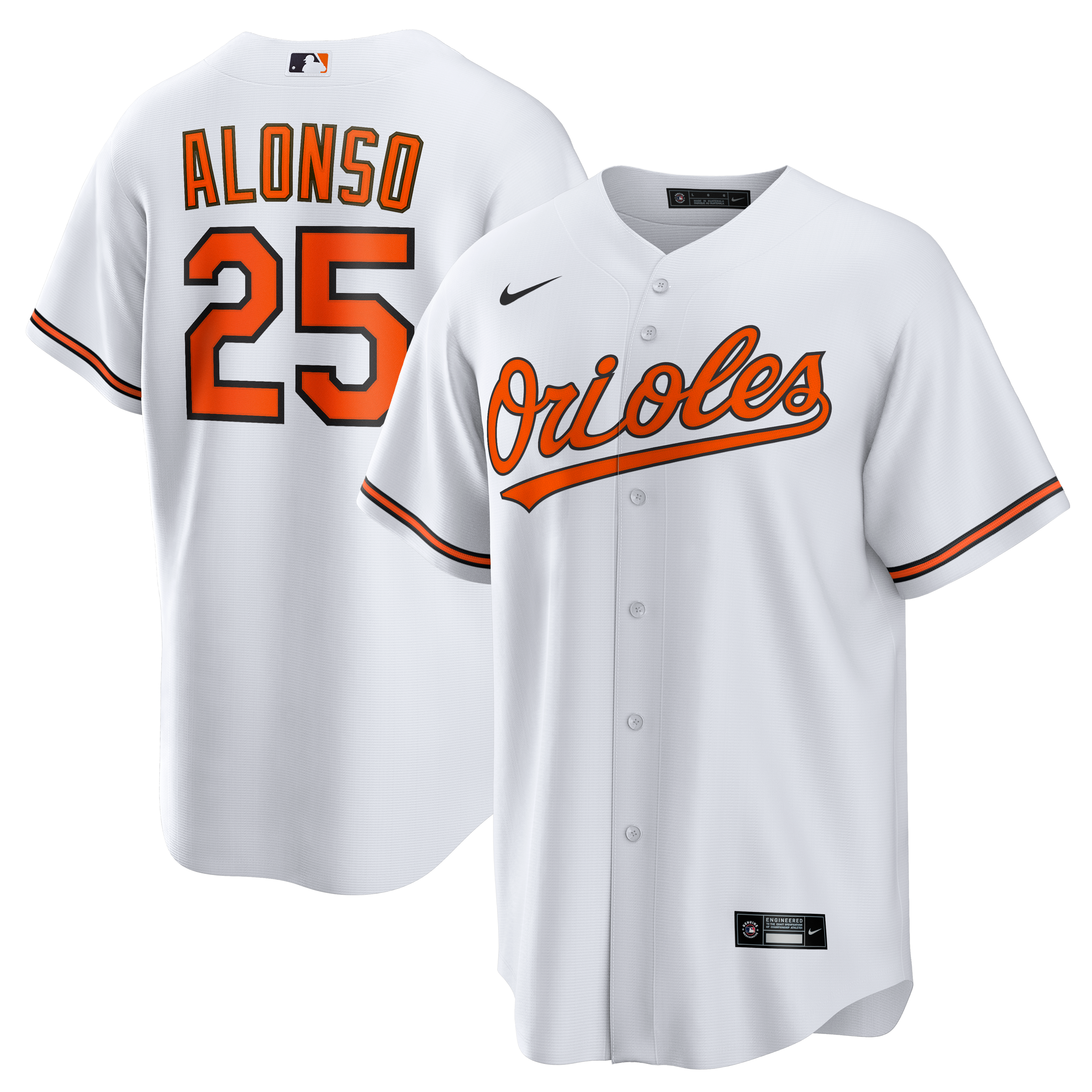 Men's Baltimore Orioles Pete Alonso Nike White Home Replica Jersey