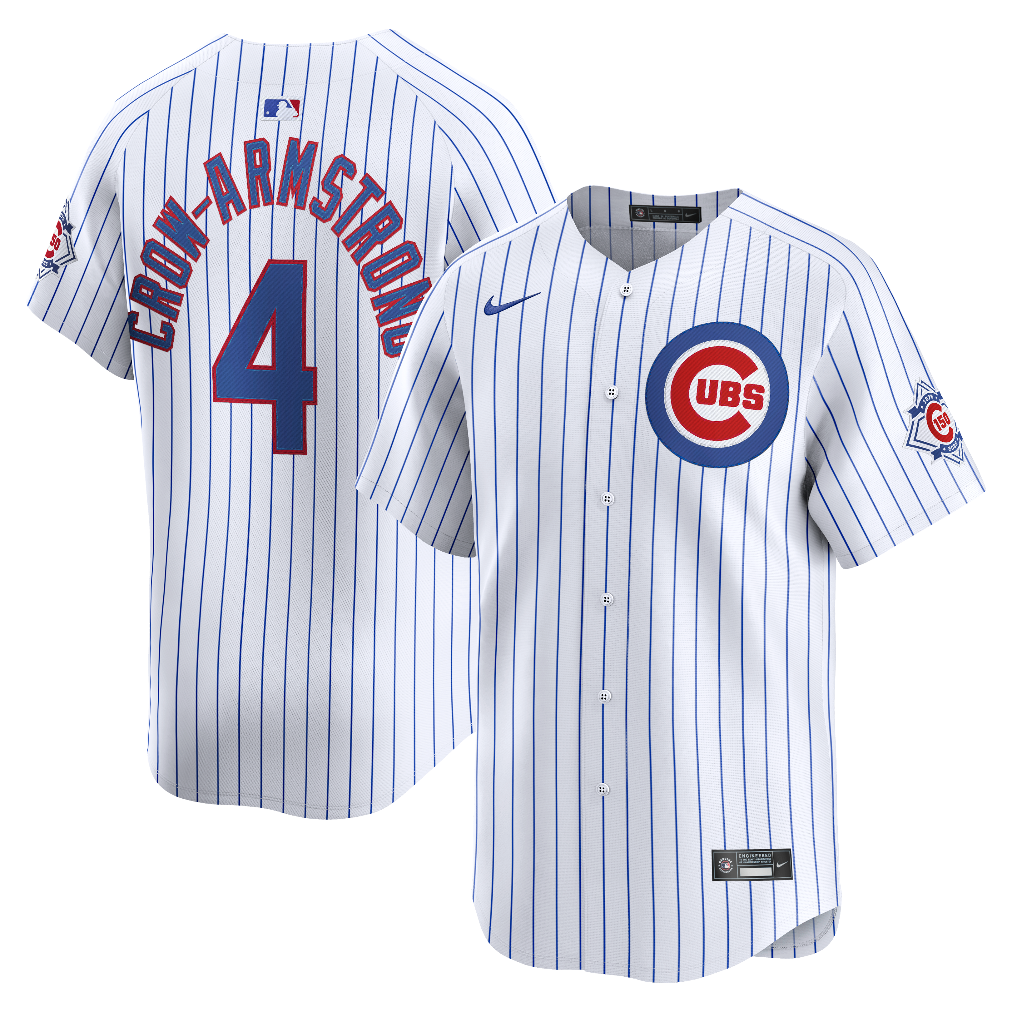 Men's Chicago Cubs Pete Crow-Armstrong Nike White 150th Anniversary Limited Jersey - 2