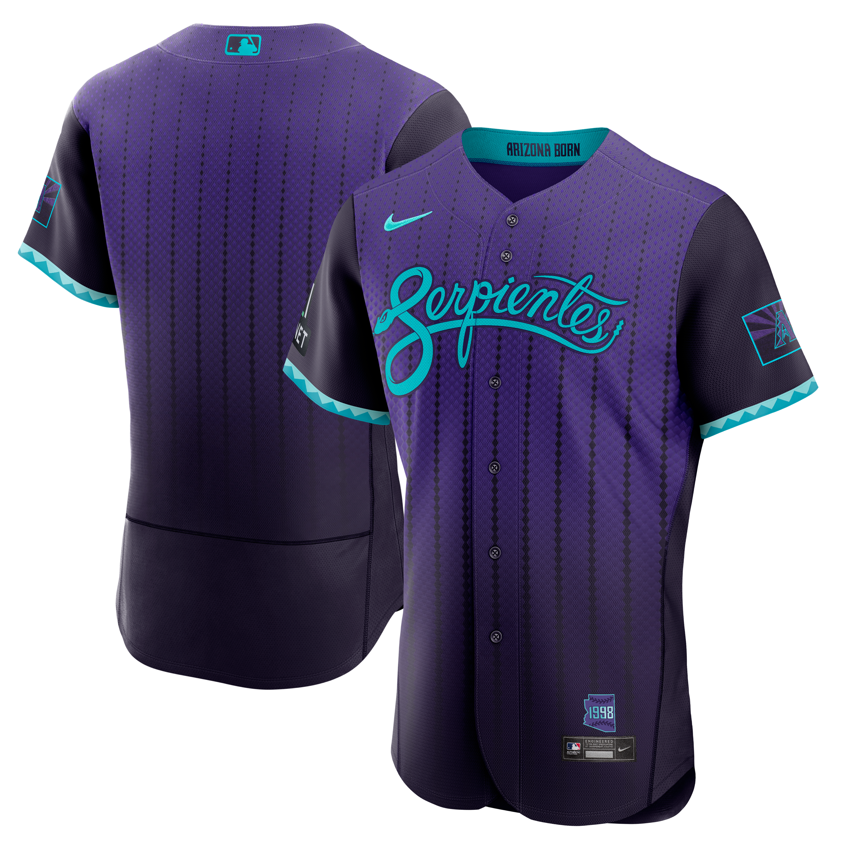 Men's Arizona Diamondbacks Nike Purple City Connect Authentic Sponsor Patch Jersey - 2