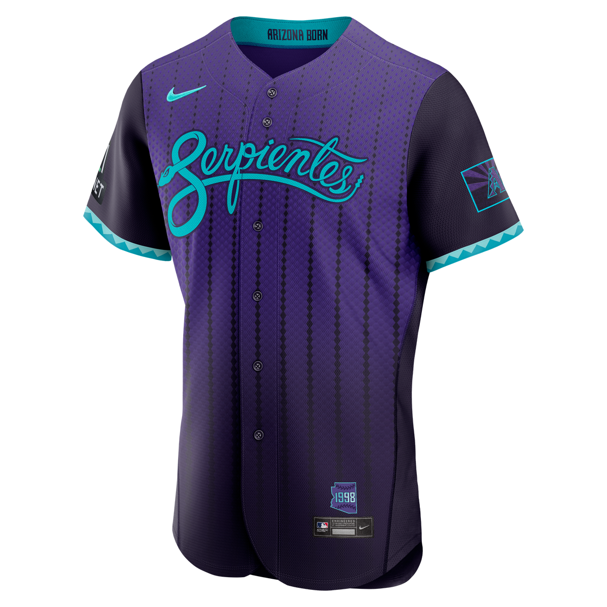 Men's Arizona Diamondbacks Nike Purple City Connect Authentic Sponsor Patch Jersey - 3