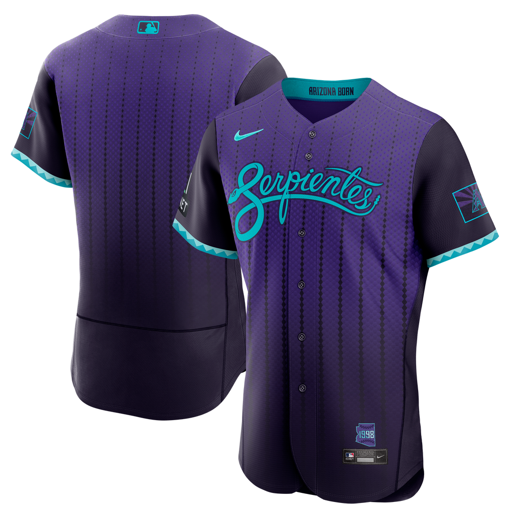 Men's Arizona Diamondbacks Nike Purple City Connect Authentic Sponsor Patch Jersey
