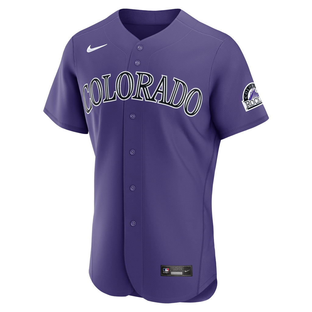 Men's Colorado Rockies Nike Purple Alternate Authentic Jersey - 4