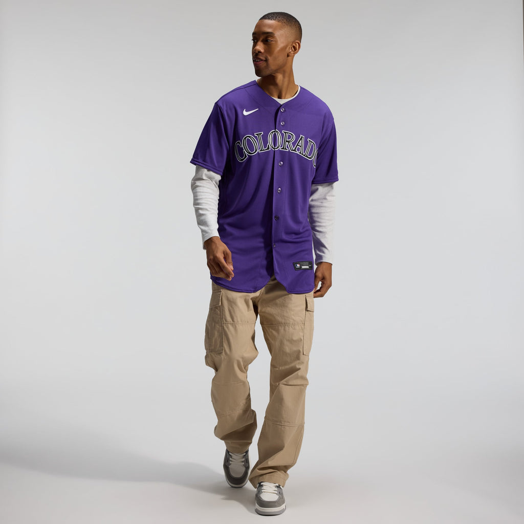 Men's Colorado Rockies Nike Purple Alternate Authentic Jersey - 7