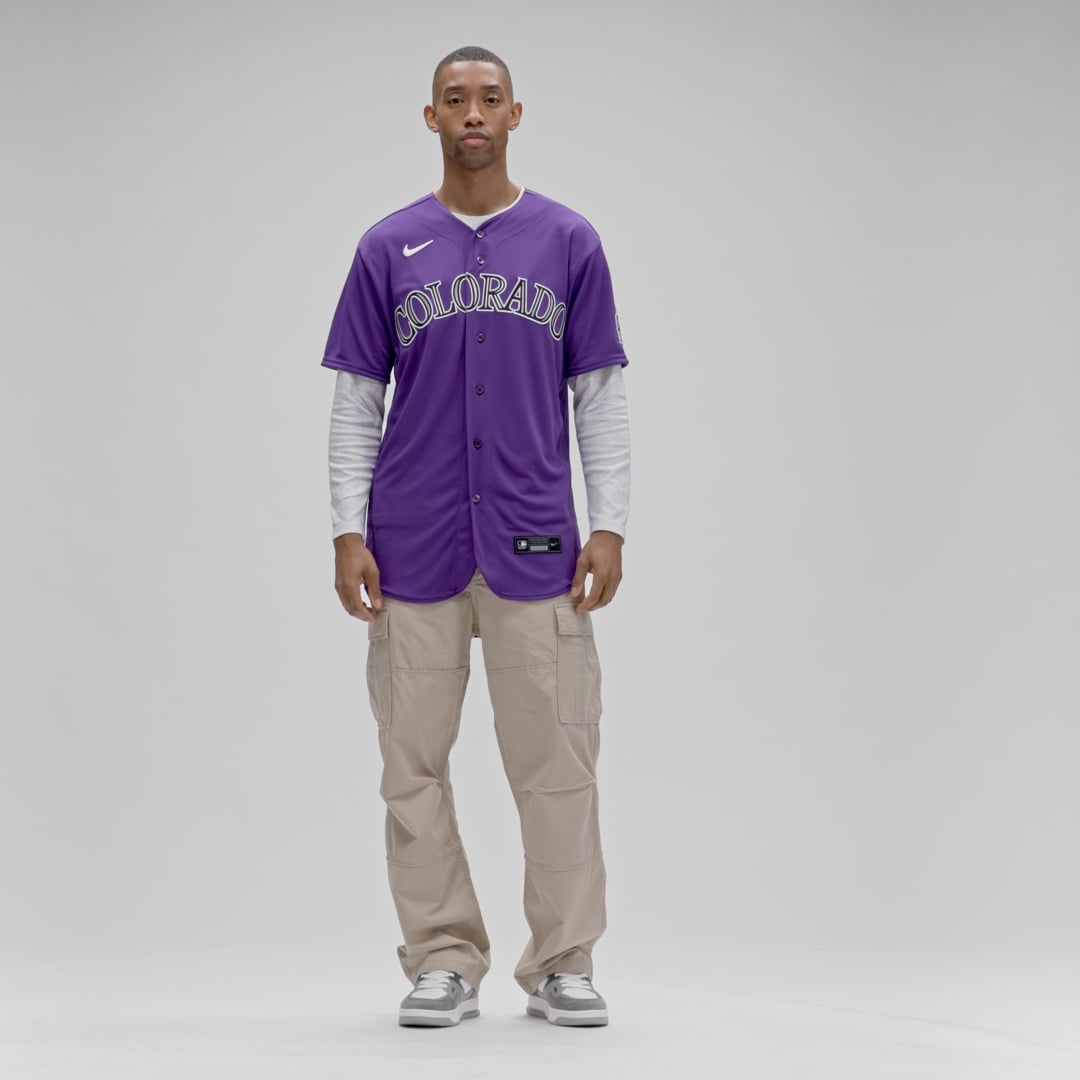 Men's Colorado Rockies Nike Purple Alternate Authentic Jersey - 8