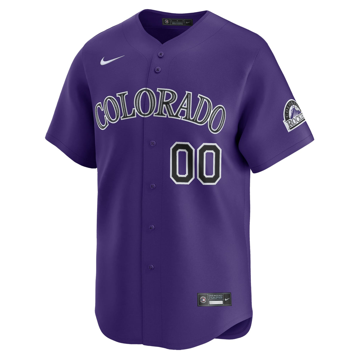 Men's Colorado Rockies Nike Purple Alternate Limited Custom Jersey - 3