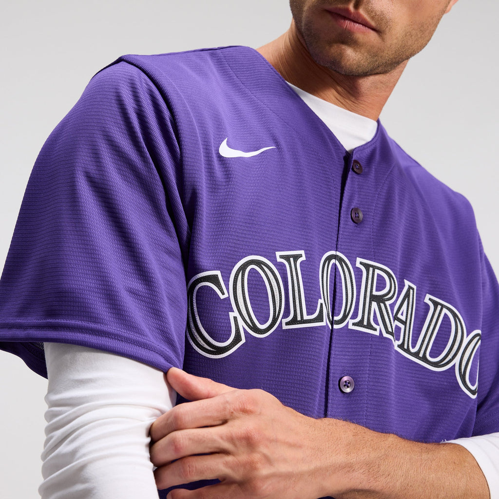 Men's Colorado Rockies Nike Purple Alternate Replica Team Jersey - 9