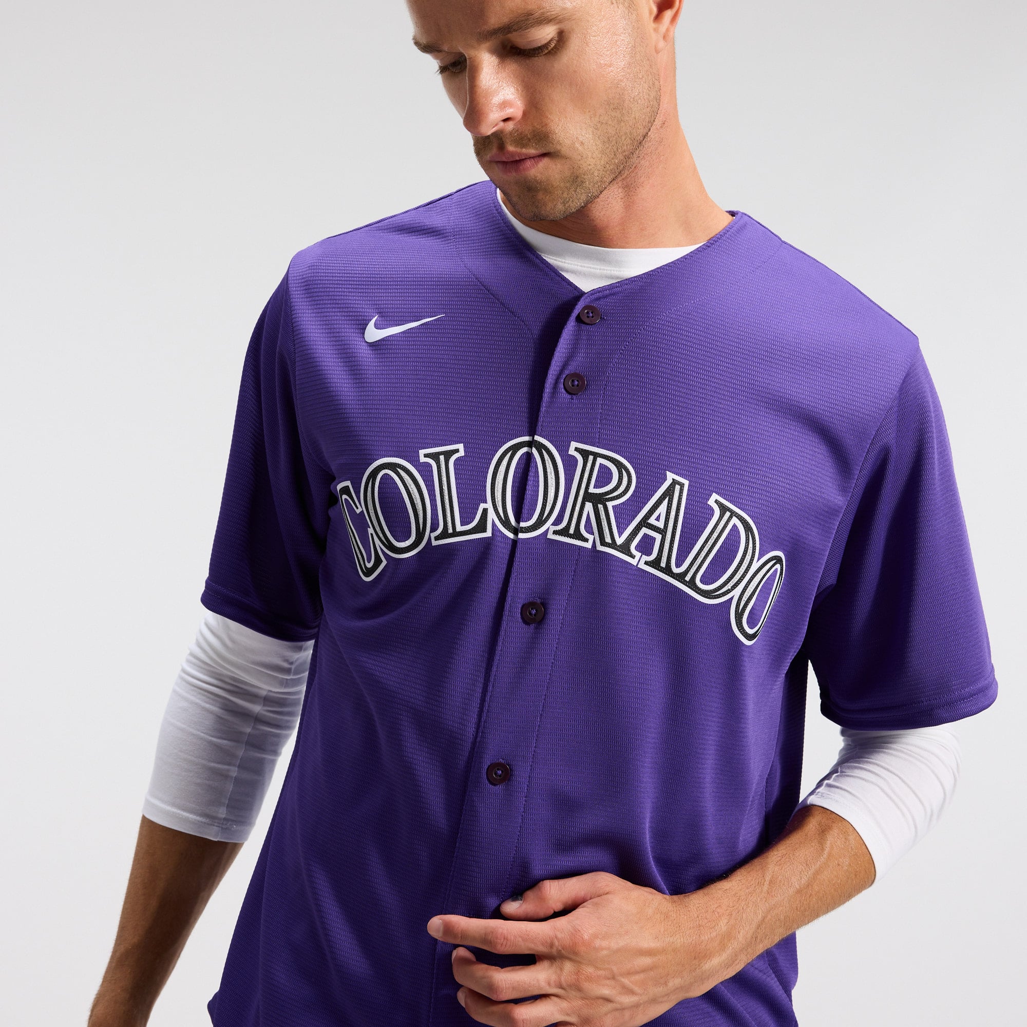 Men's Colorado Rockies Nike Purple Alternate Replica Team Jersey - 10