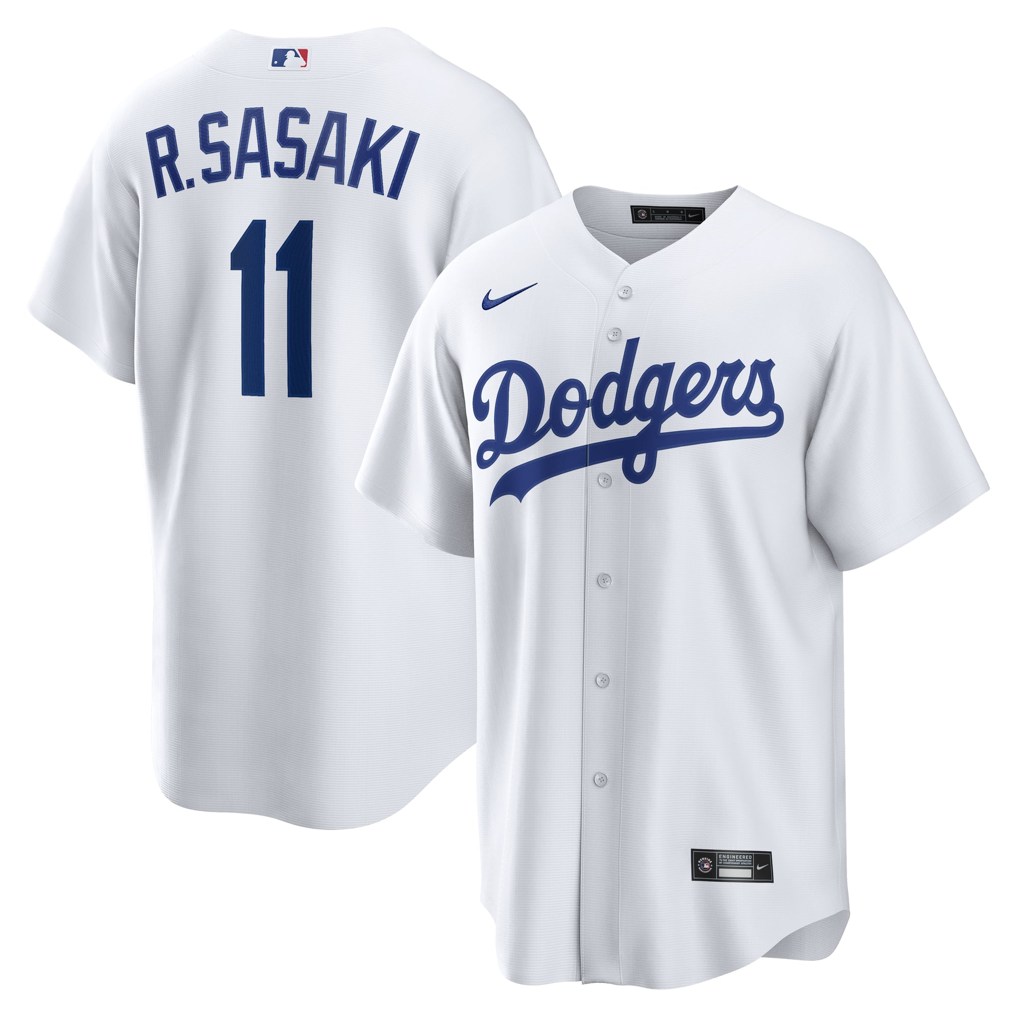 Men's Los Angeles Dodgers Rōki Sasaki Nike White Replica Jersey