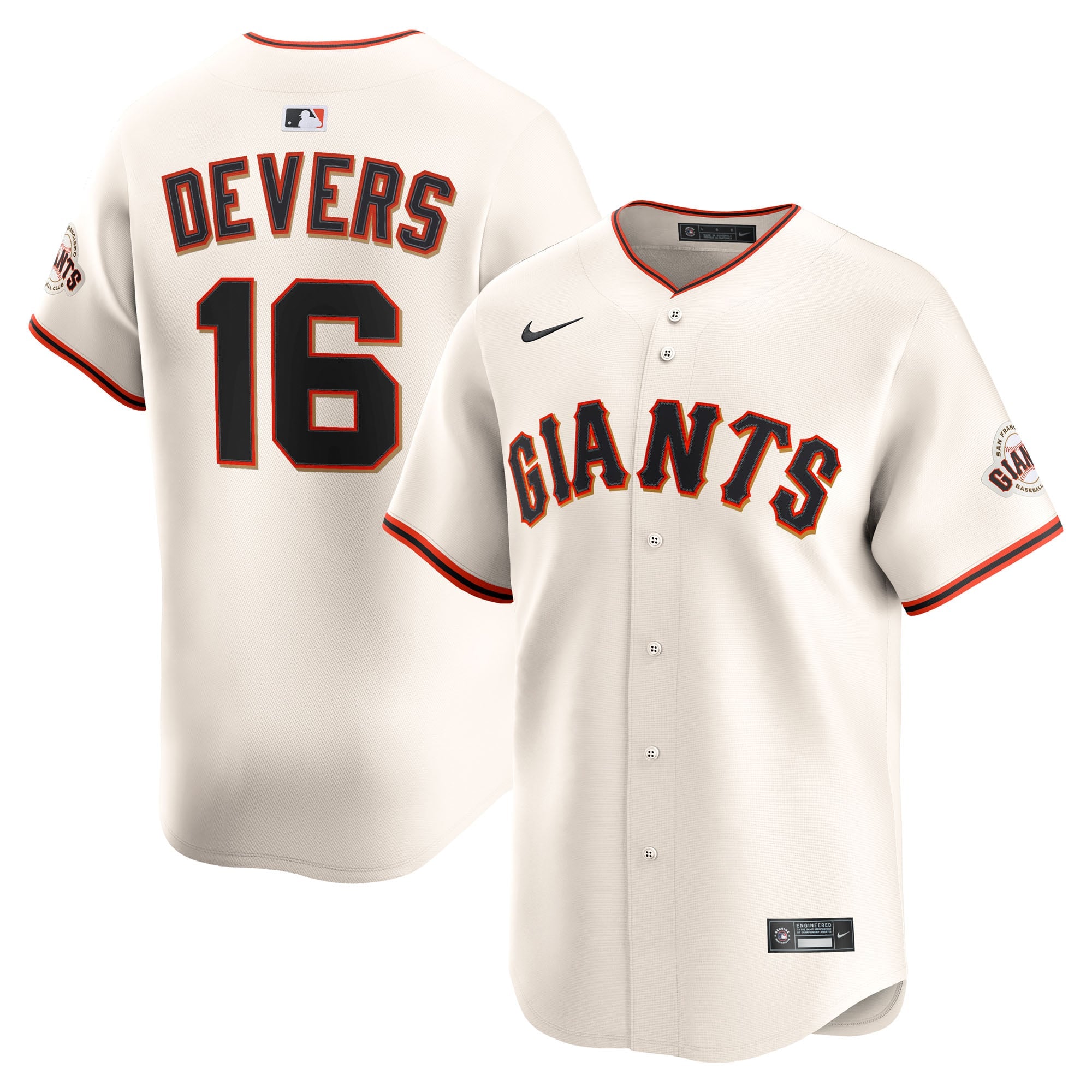 Men's San Francisco Giants Rafael Devers Nike Cream Home Limited Player Jersey - 2