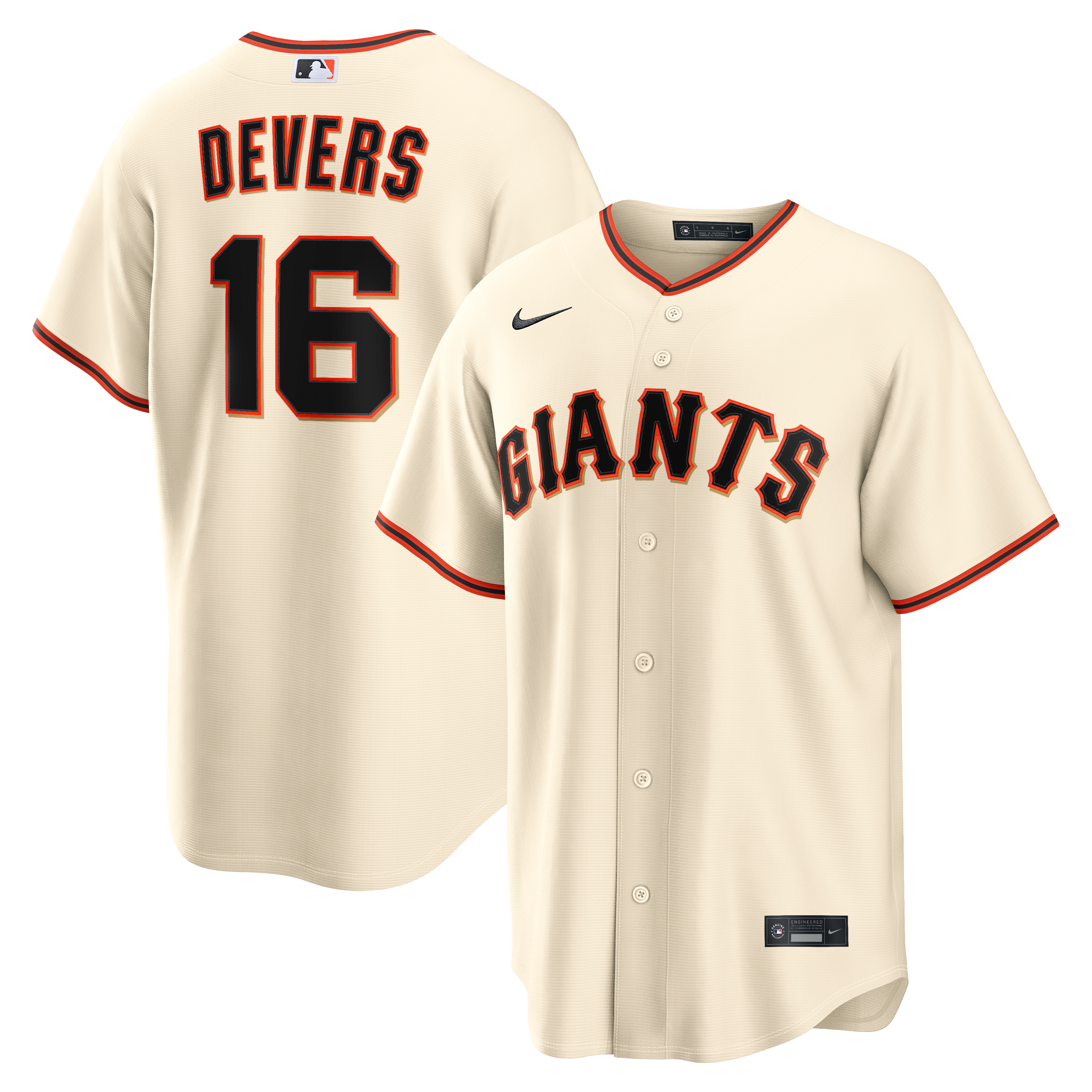 Men's San Francisco Giants Rafael Devers Nike Cream Home Replica Jersey - 2