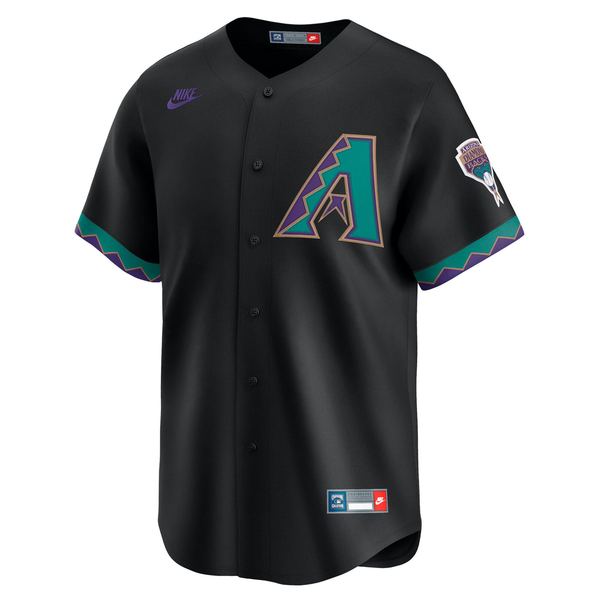 Men's Arizona Diamondbacks Randy Johnson Nike Black Throwback Cooperstown Collection Limited Jersey - 3