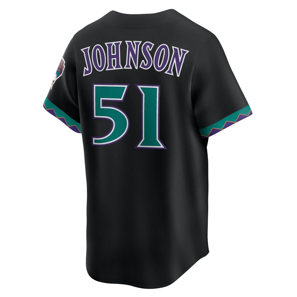 Men's Arizona Diamondbacks Randy Johnson Nike Black Throwback Cooperstown Collection Limited Jersey - 4