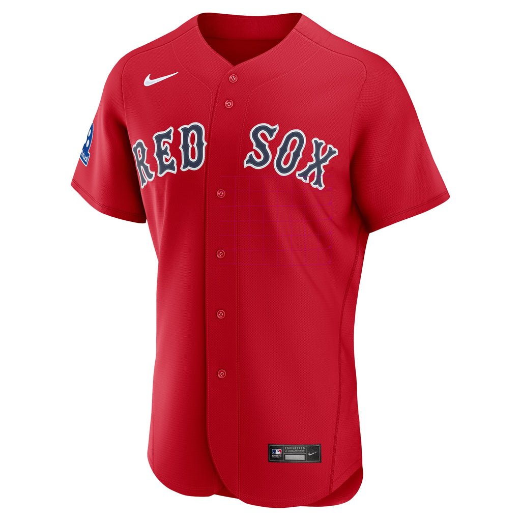 Men's Boston Red Sox Nike Red Alternate Sponsor Patch Authentic Jersey - 3