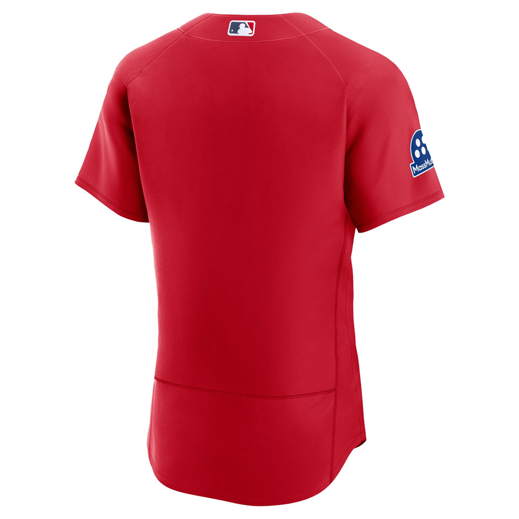 Men's Boston Red Sox Nike Red Alternate Sponsor Patch Authentic Jersey - 4