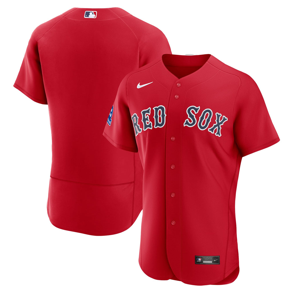 Men's Boston Red Sox Nike Red Alternate Sponsor Patch Authentic Jersey