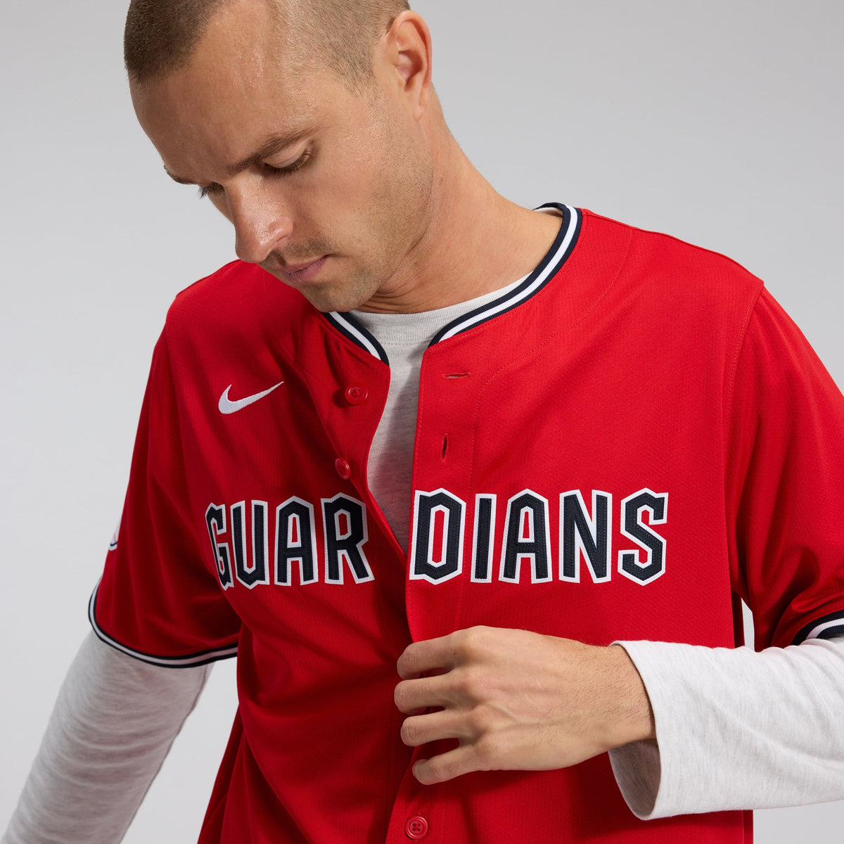Men's Cleveland Guardians Nike Red Alternate Limited Jersey - 11