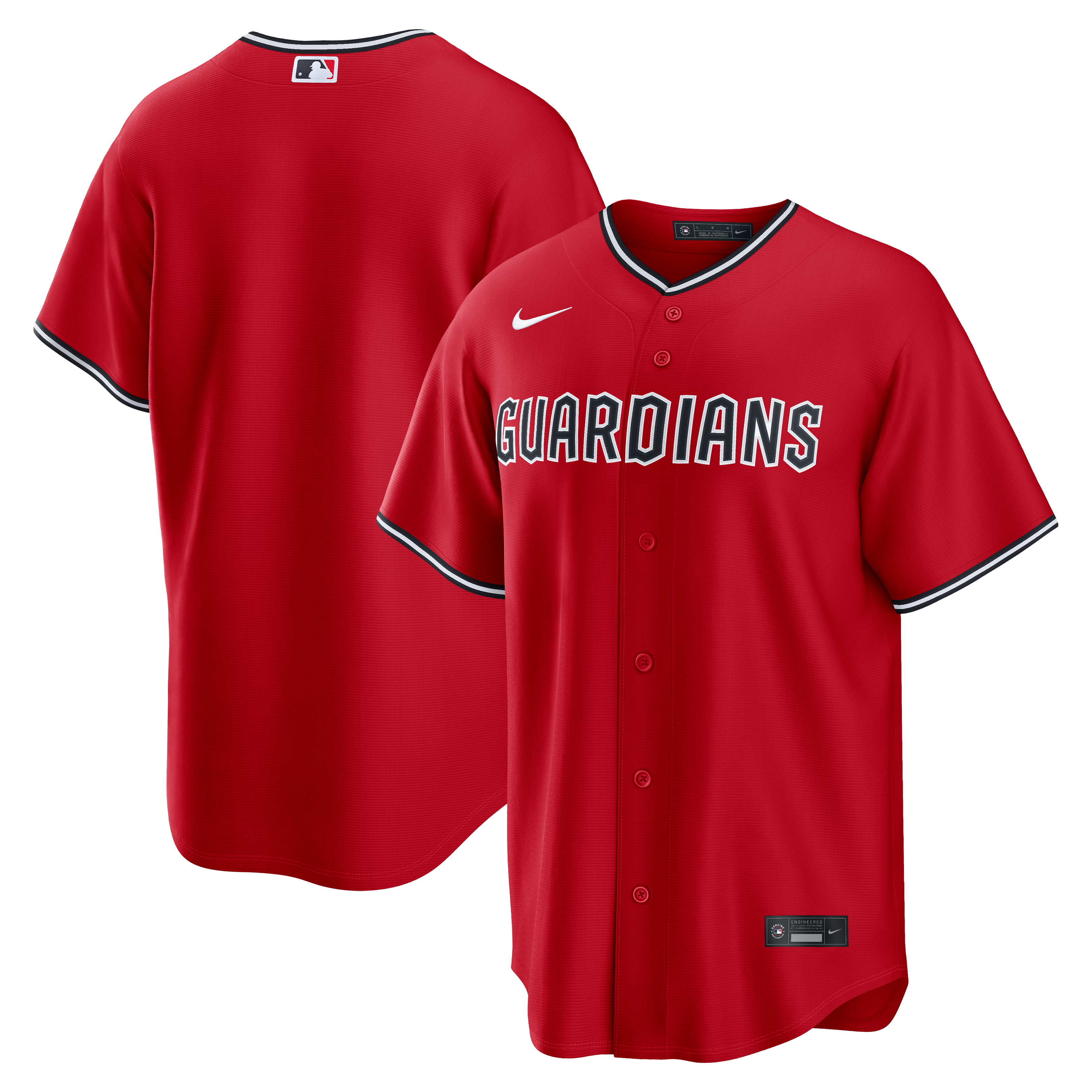 Men's Cleveland Guardians Nike Red Alternate Replica Jersey - 2