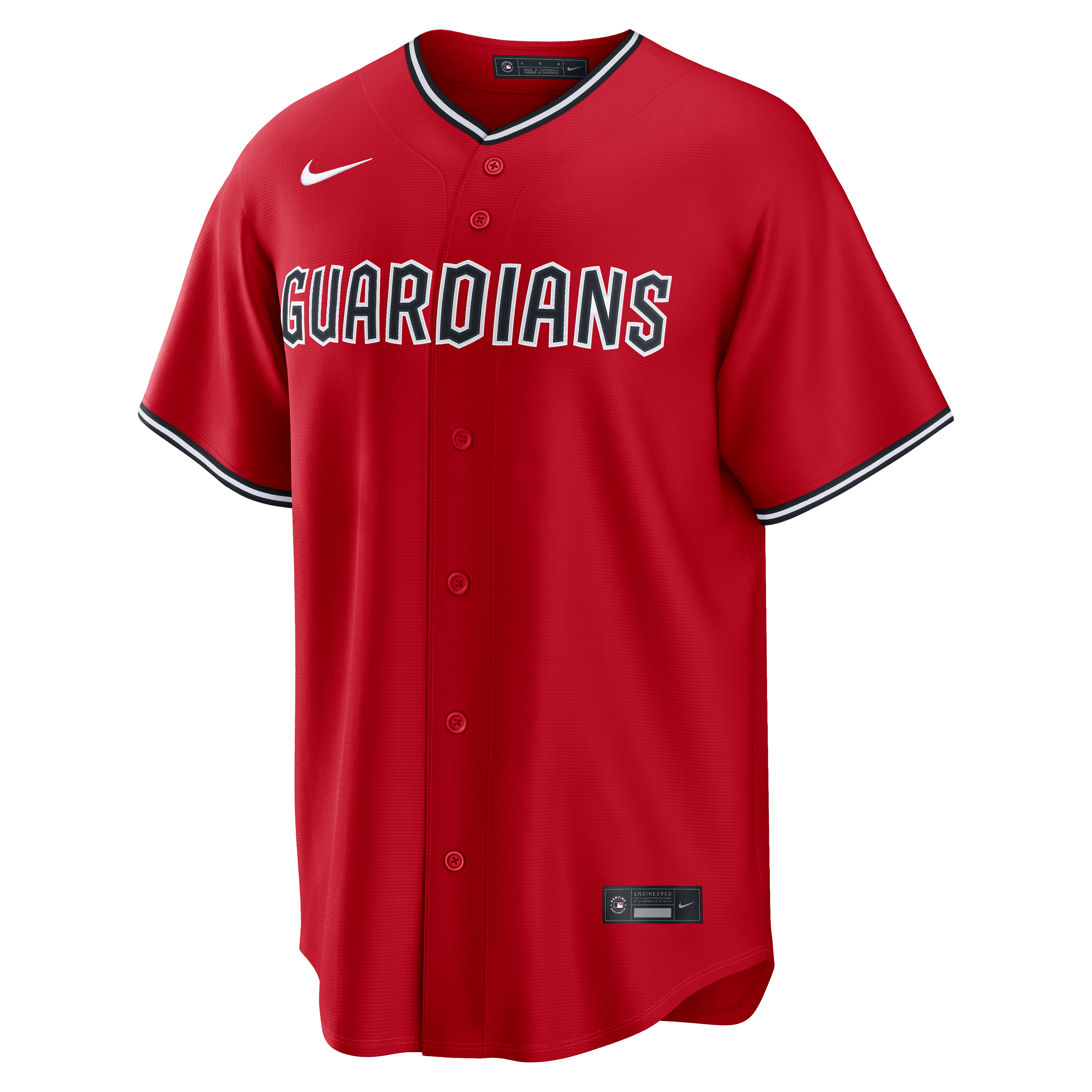 Men's Cleveland Guardians Nike Red Alternate Replica Jersey - 3