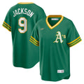 Men's Athletics Reggie Jackson Nike Kelly Green Road Cooperstown Collection Player Jersey