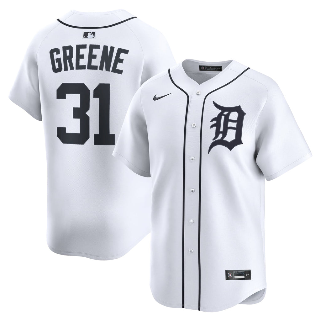 Men's Detroit Tigers Riley Greene Nike White Home Limited Player Jersey