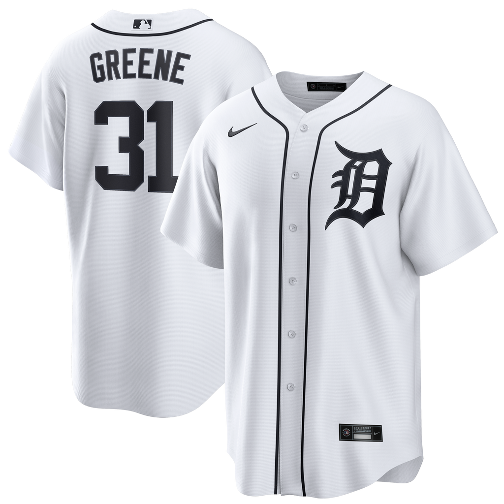 Men's Detroit Tigers Riley Greene Nike White Home Replica Jersey