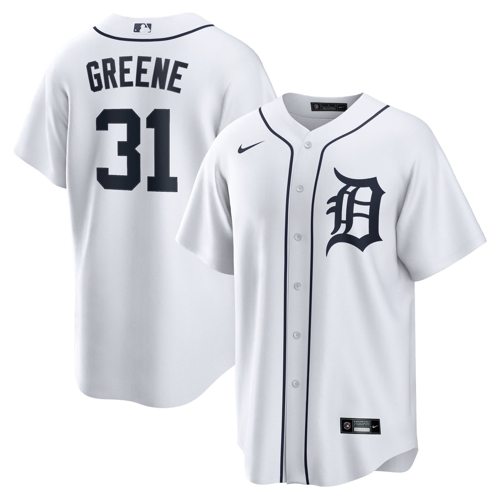 Men's Detroit Tigers Riley Greene Nike White Replica Player Jersey - 2