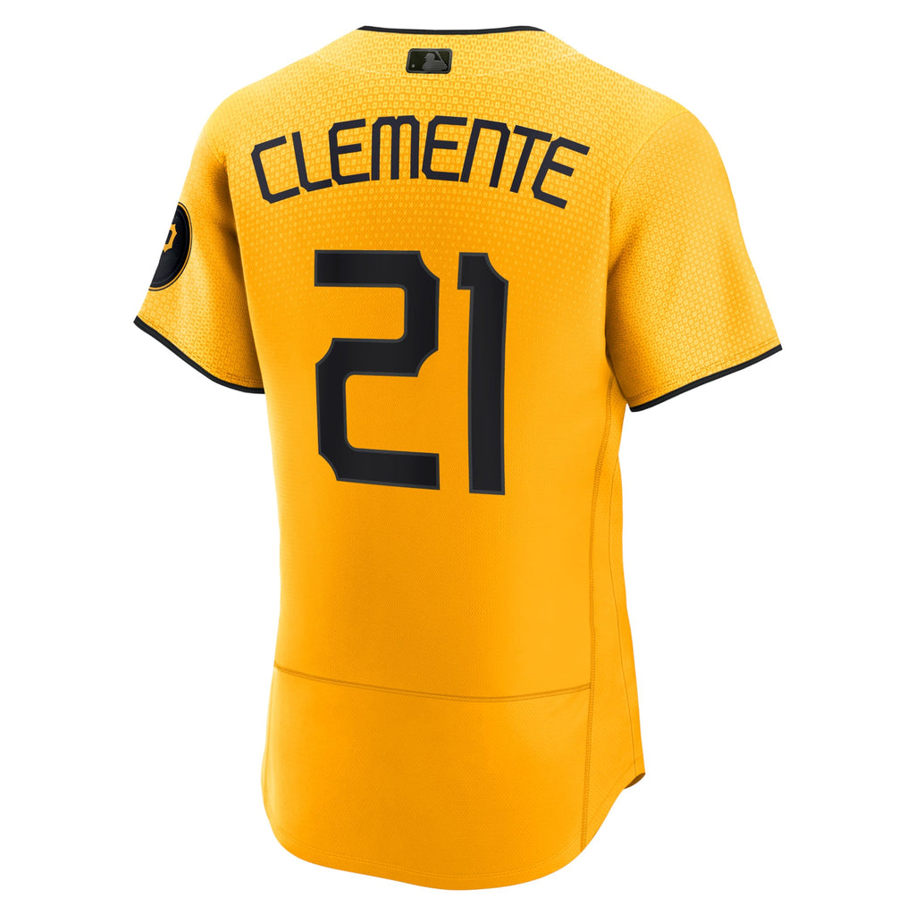 Men's Pittsburgh Pirates Roberto Clemente Nike Gold City Connect Authentic Player Jersey - 4