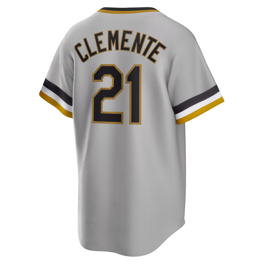 Men's Pittsburgh Pirates Roberto Clemente Nike Gray Road Cooperstown Collection Player Jersey - 4