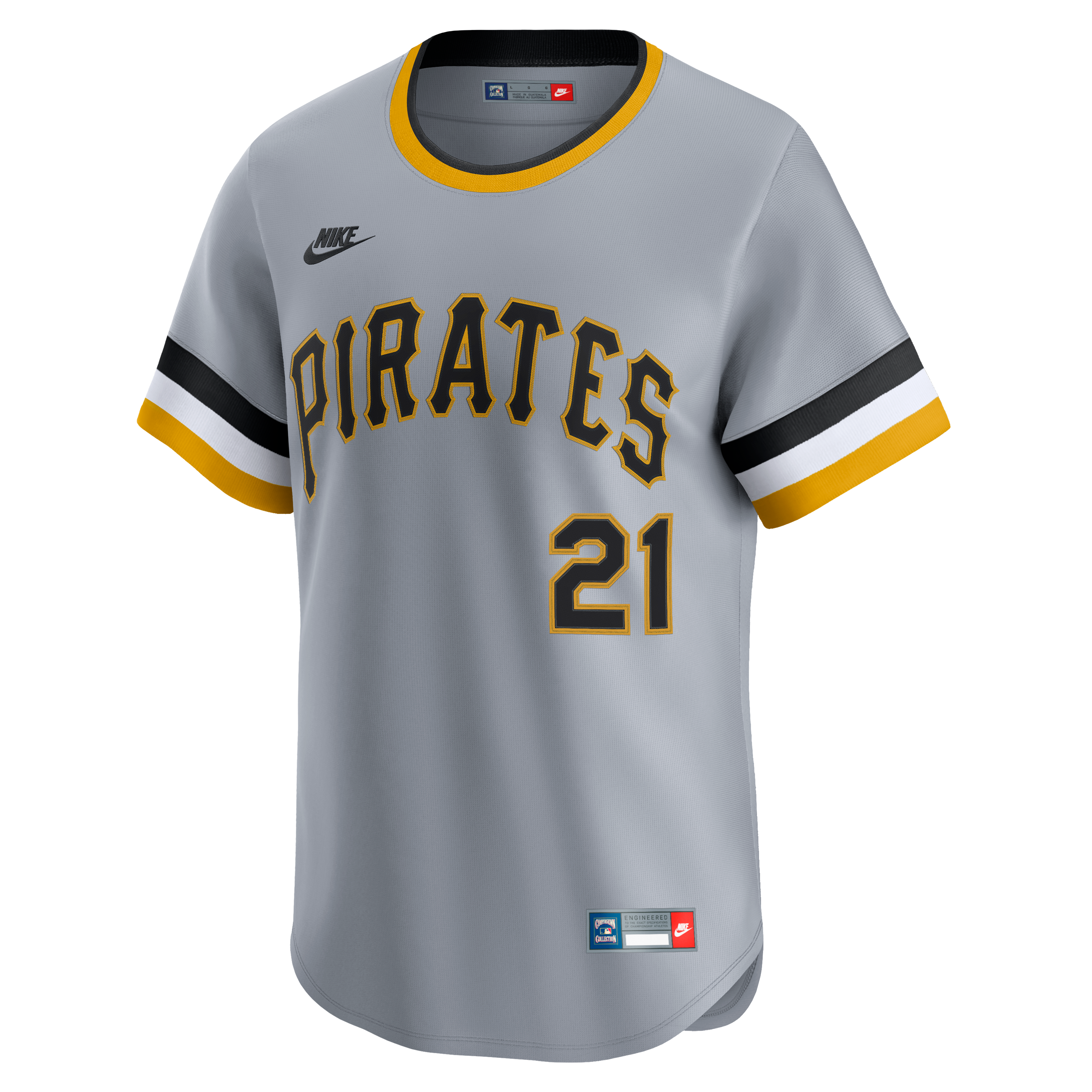 Men's Pittsburgh Pirates Roberto Clemente Nike Gray Throwback Cooperstown Collection Limited Jersey - 3