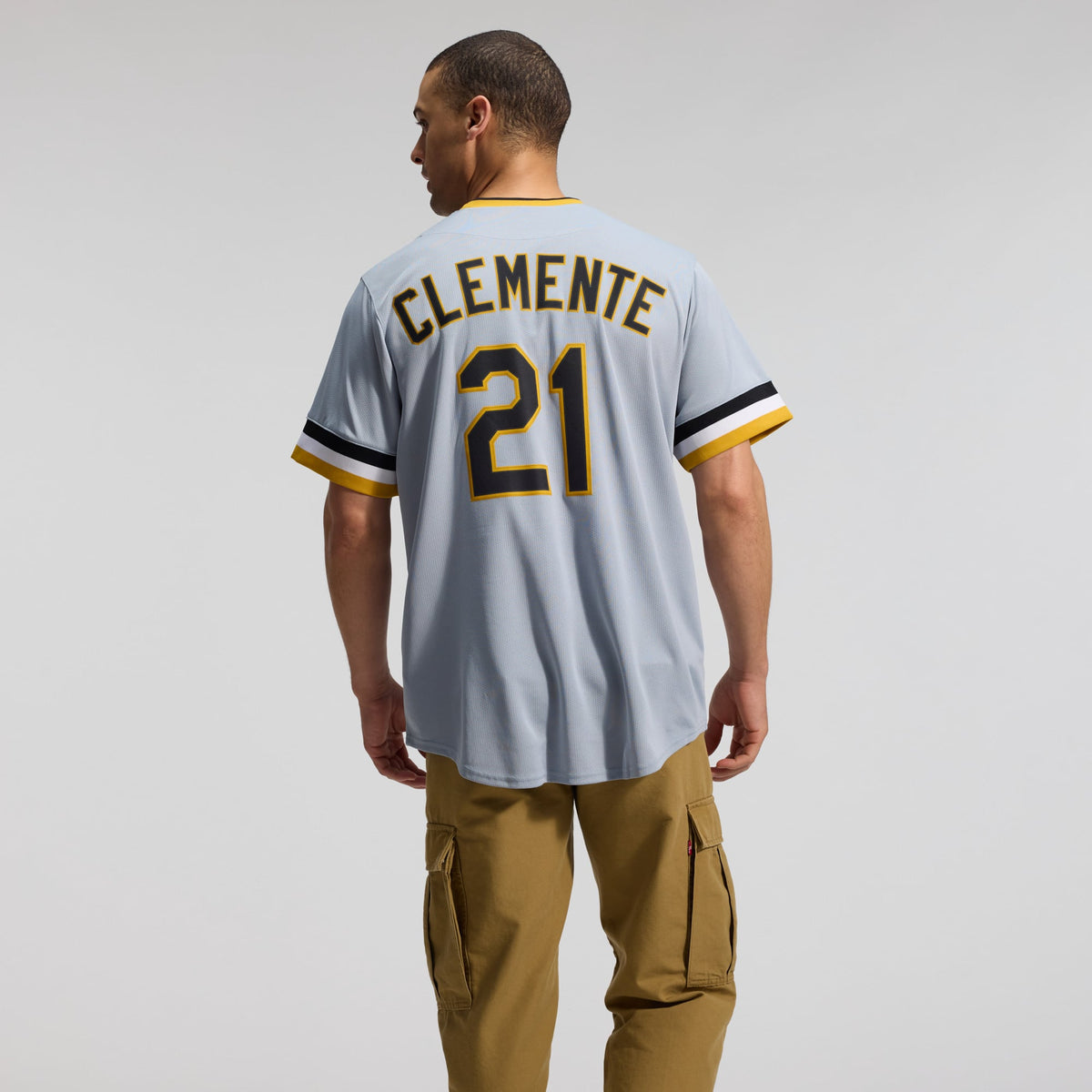 Men's Pittsburgh Pirates Roberto Clemente Nike Gray Throwback Cooperstown Collection Limited Jersey - 6
