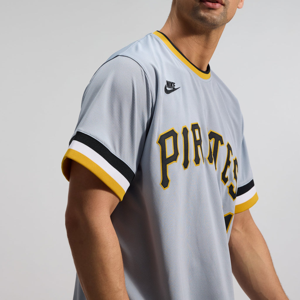 Men's Pittsburgh Pirates Roberto Clemente Nike Gray Throwback Cooperstown Collection Limited Jersey - 10