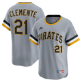 Men's Pittsburgh Pirates Roberto Clemente Nike Gray Throwback Cooperstown Collection Limited Jersey
