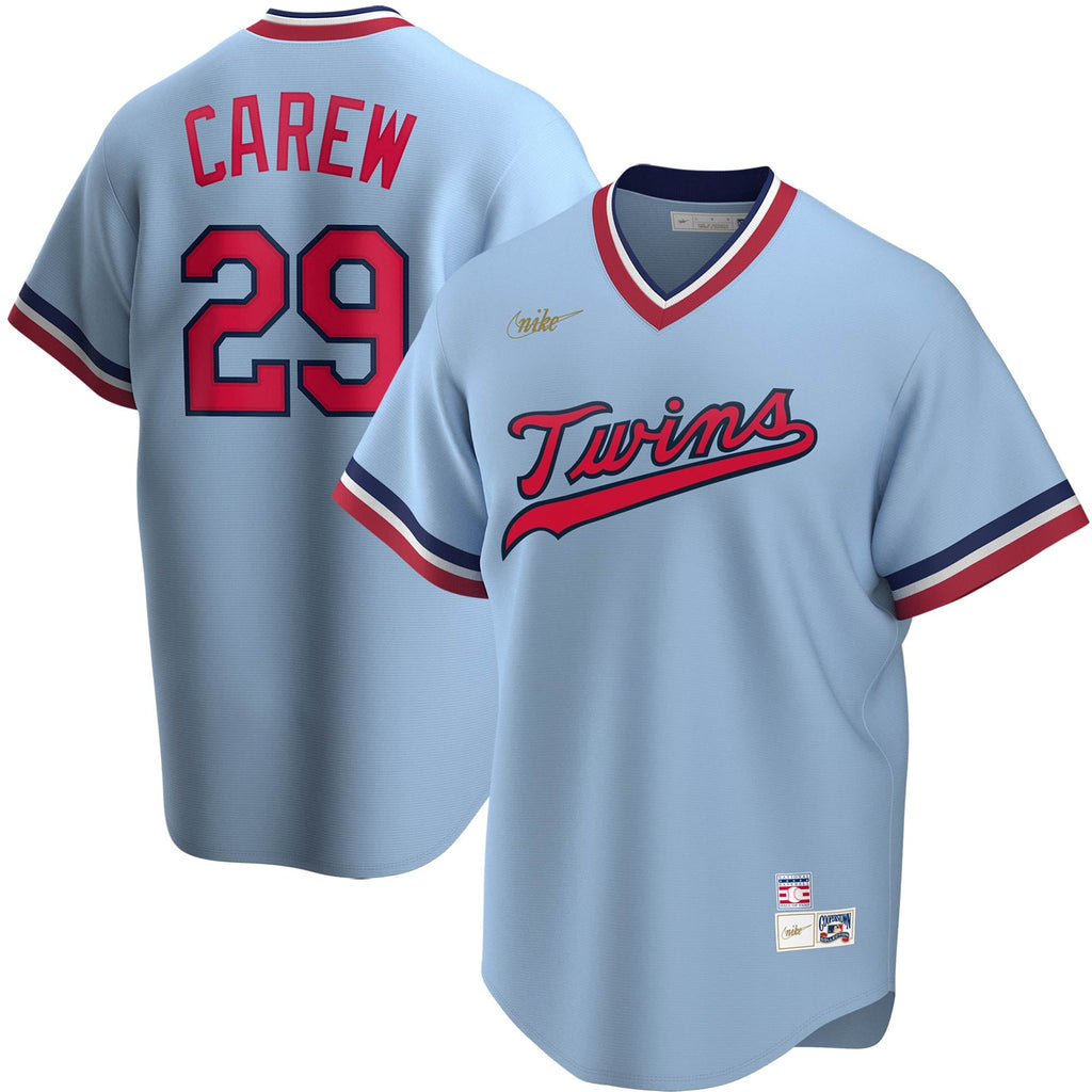 Men's Minnesota Twins Rod Carew Nike Light Blue Road Cooperstown Collection Player Jersey - 2