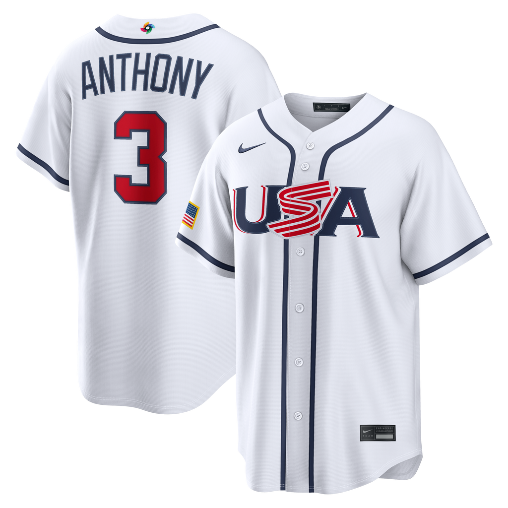 Men's USA Baseball Roman Anthony Nike White 2026 World Baseball Classic Home Stadium Jersey - 2
